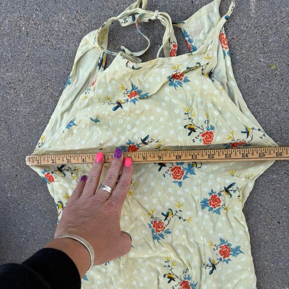 Urban Outfitters Mabel Floral Sleeveless High Neck Mini Dress Keyhole Back US 2 - Picture 9 of 10